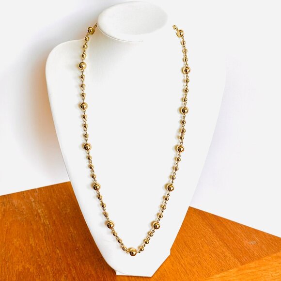 Talbots Gold Tone Bead Necklace - 28.5" + 2" Extender - Picture 2 of 6